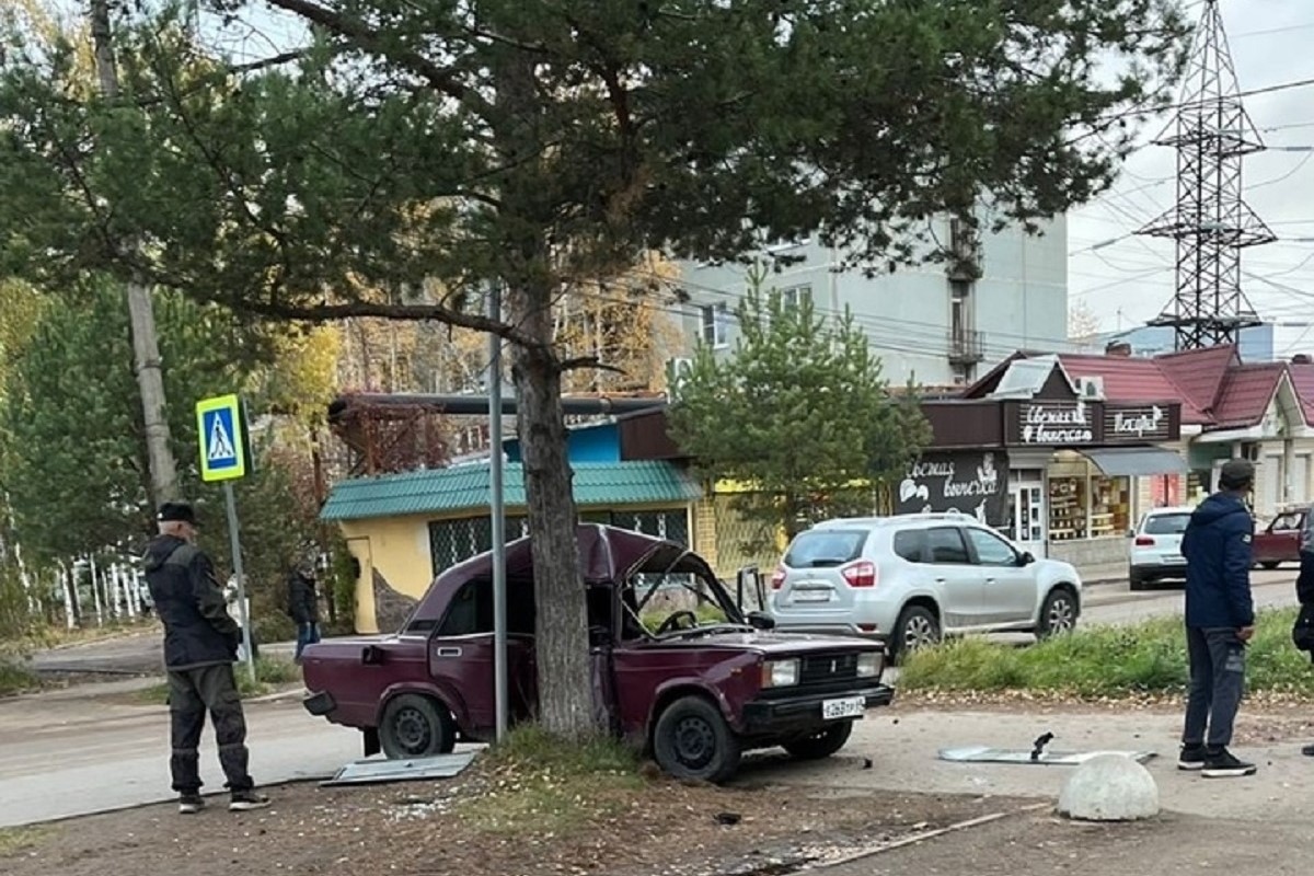 Легковушка обняла дерево в Тверской области