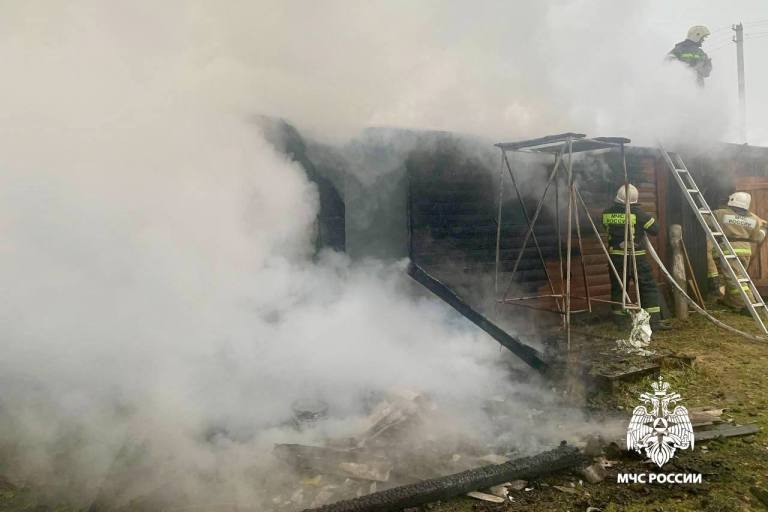 В Тверской области сгорела баня