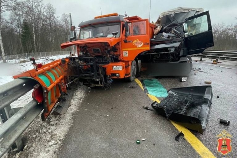 Столкнувшиеся фура и КамАЗ перекрыли движение по М-11 в Тверской области