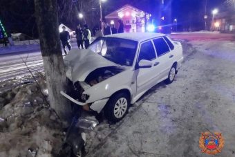 В Жарковском округе автомобиль врезался в дерево – пострадали два человека