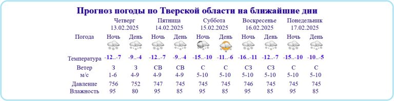 Выходные в Тверской области будут морозными и снежными