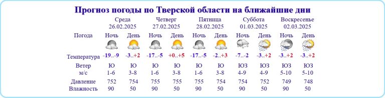 Календарная весна в Тверской области начнется с дождей