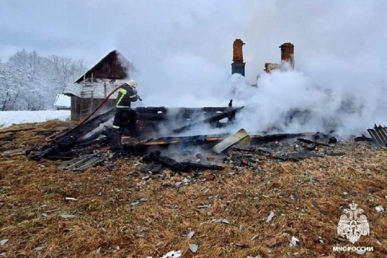 Жилой дом сгорел дотла в Тверской области