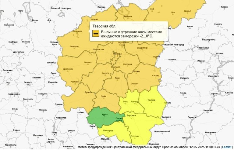 Погода в Тверской области объявлена опасной
