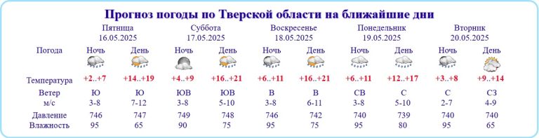 Стало известно, где в Тверской области 16 мая пройдет первая майская гроза