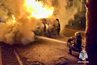 В Ржеве сгорел внедорожник