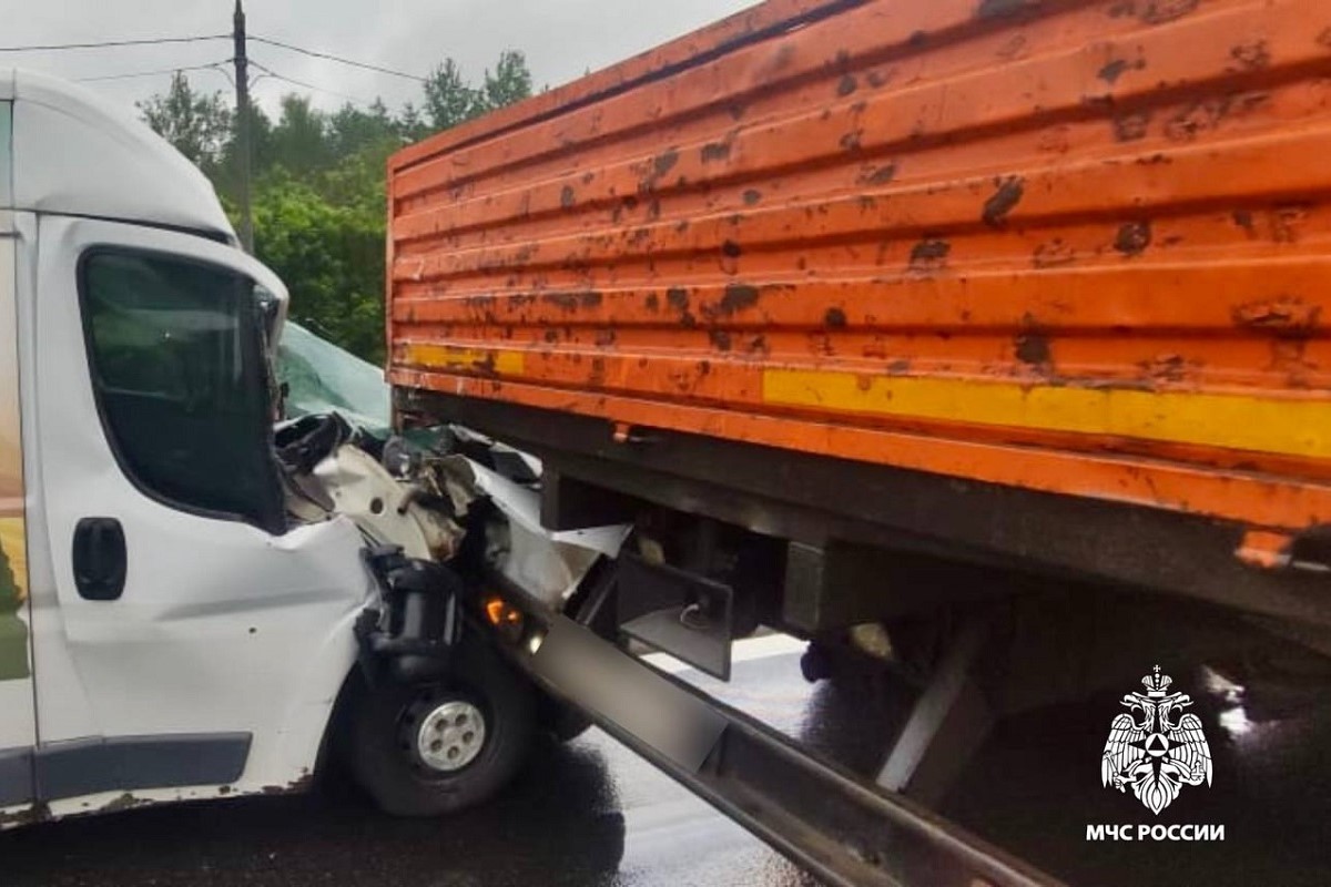 Фургон и грузовик столкнулись в Тверской области