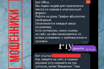 В МВД показали, как выглядит классический пример мошенничества с дистанционной работой