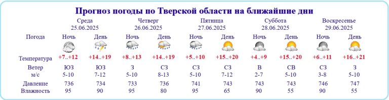 Стало известно, когда в Тверской области погода станет комфортной