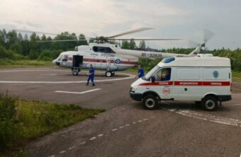 Пациента районной больницы доставили вертолетом из Нелидова в Тверь