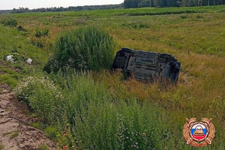 В Тверской области водитель иномарки потеряла управление и перевернулась