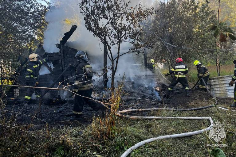 В сильном пожаре под Тверью пострадал человек