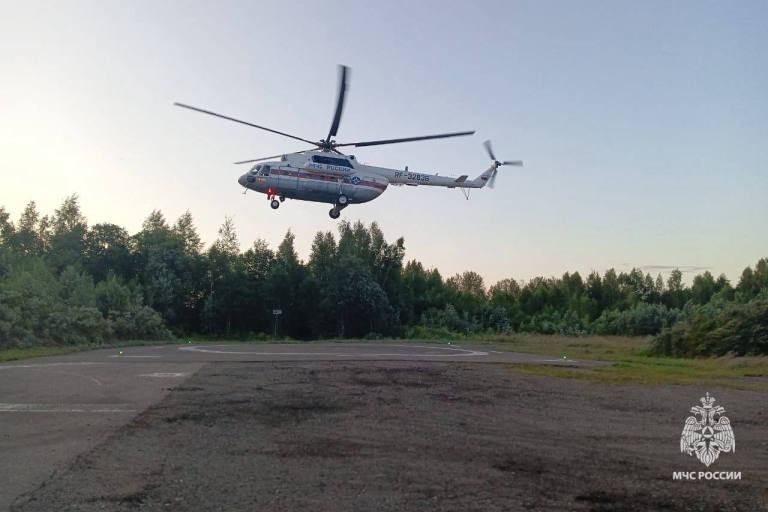 Пациента районной больницы доставили вертолетом из Нелидова в Тверь