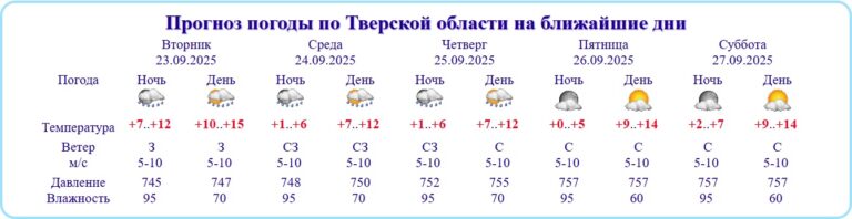 В Тверской области похолодает до 0