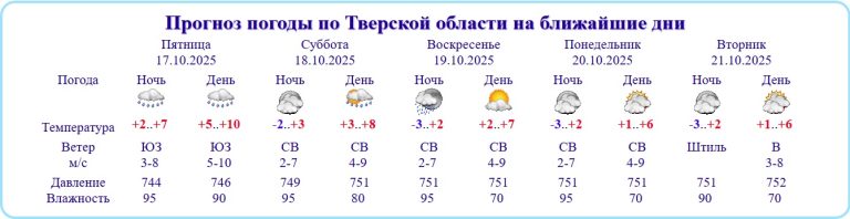 В Тверской области подморозит до -3