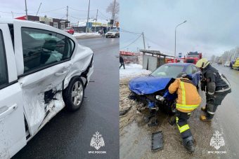 В Твери для ликвидации ДТП с двумя иномарками потребовалась помощь пожарных