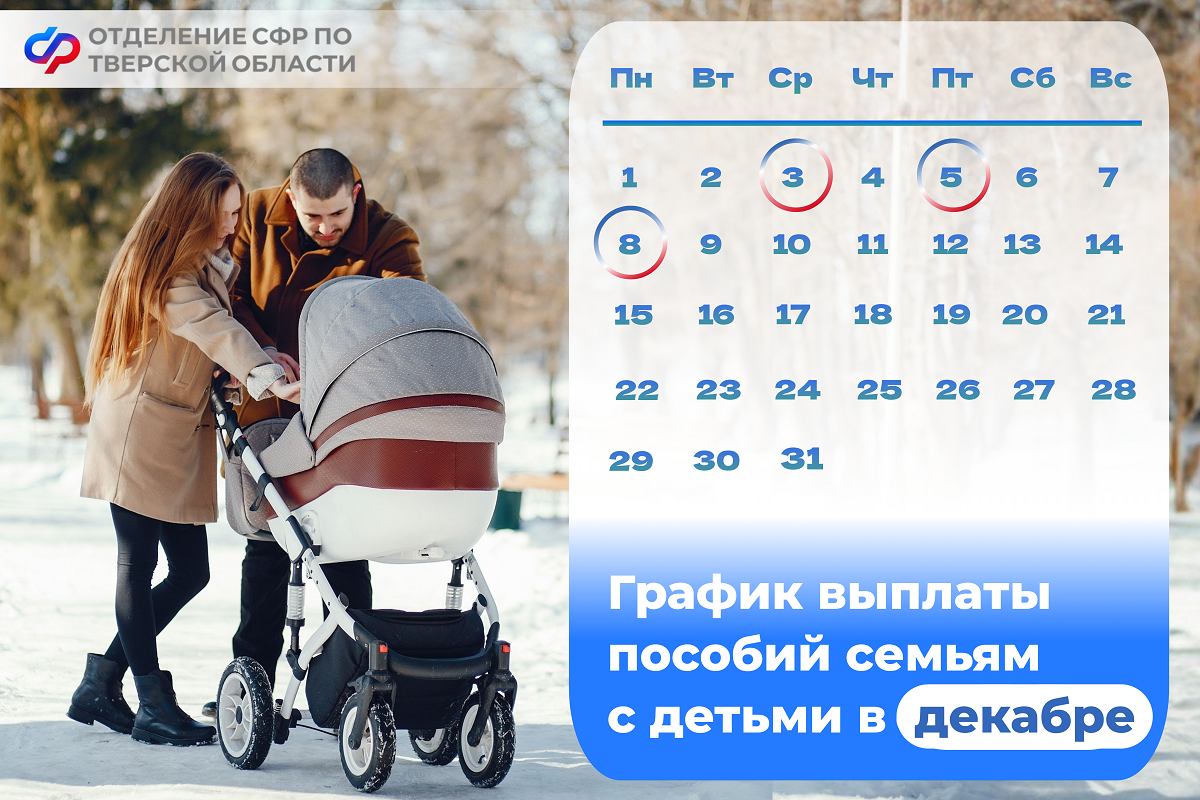 Стал известен график выплат детских пособий в декабре