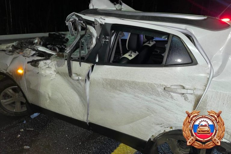 В Тверской области на трассе М-11 машина въехала в грузовик из-за неудачного манёвра