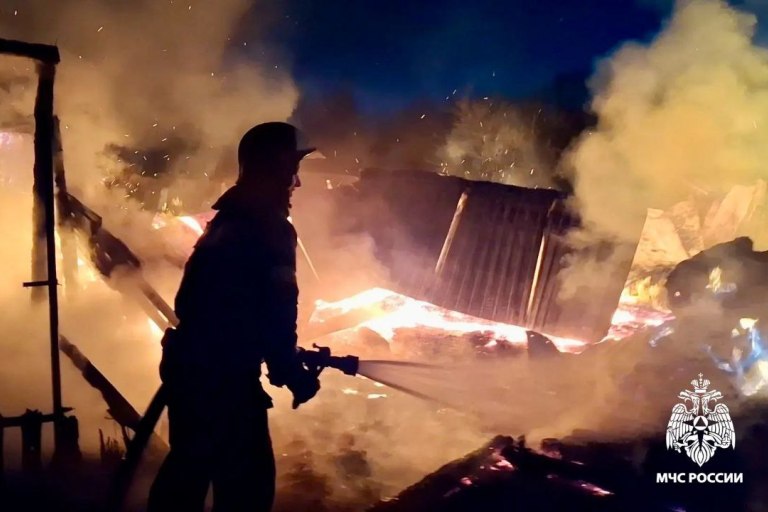 При пожаре в Тверской области погибли десятки животных