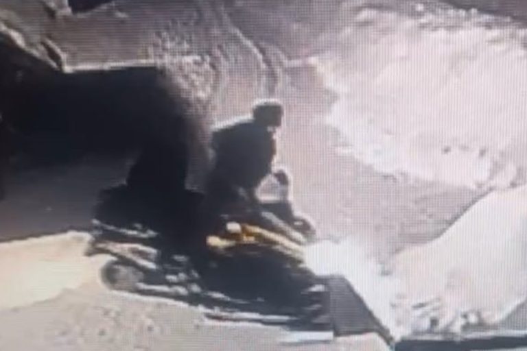 Возмутительное видео: в Тверской области гоняли на снегоходе по Аллее Героев