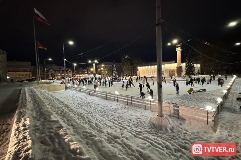 В Твери выросла длинная очередь из желающих попасть на каток в центре города