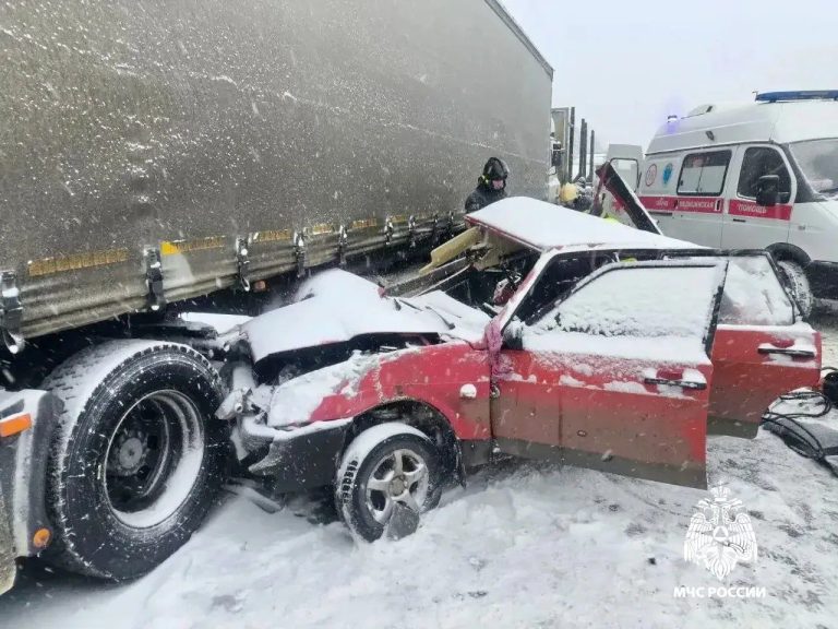 В Тверской области легковушка столкнулась с 3 большегрузами:погибла женщина,трое травмированы