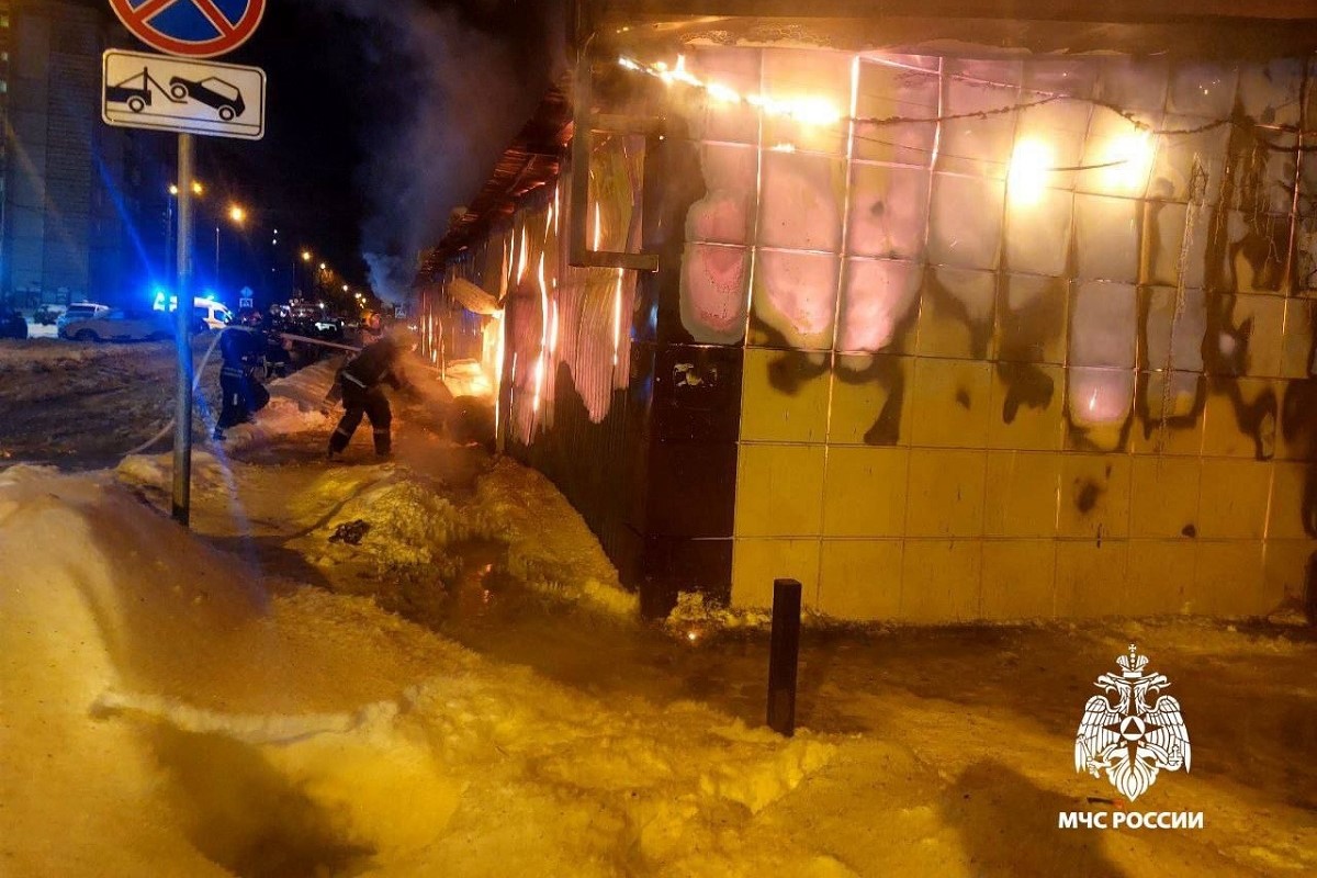 В Твери горел рынок на бульваре Ногина