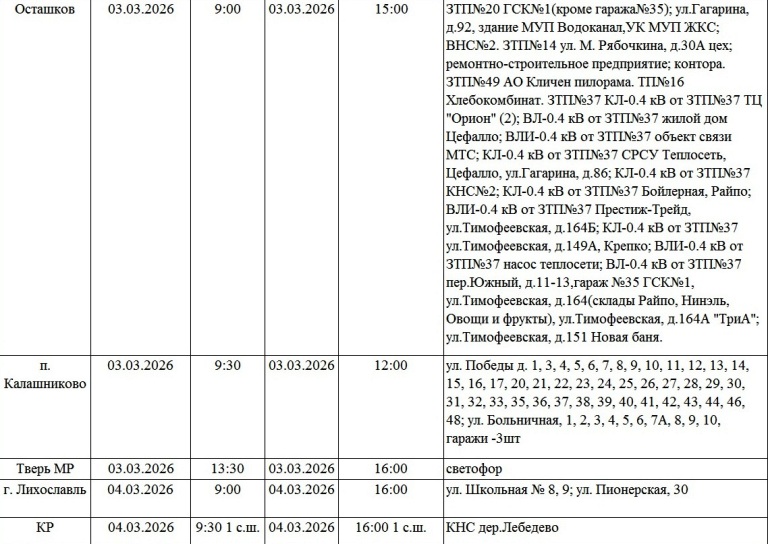 Жители Твери и области надолго останутся без света