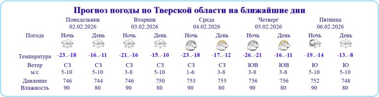 Стало известно, отступят ли в ближайшие дни морозы в Тверской области