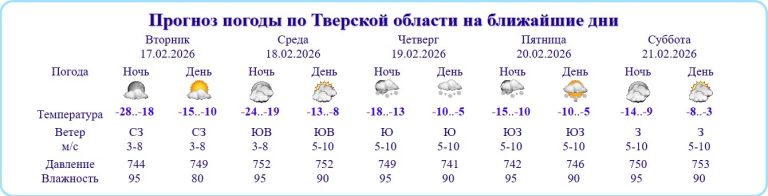 Названа точная дата ухода аномальных морозов из Тверской области