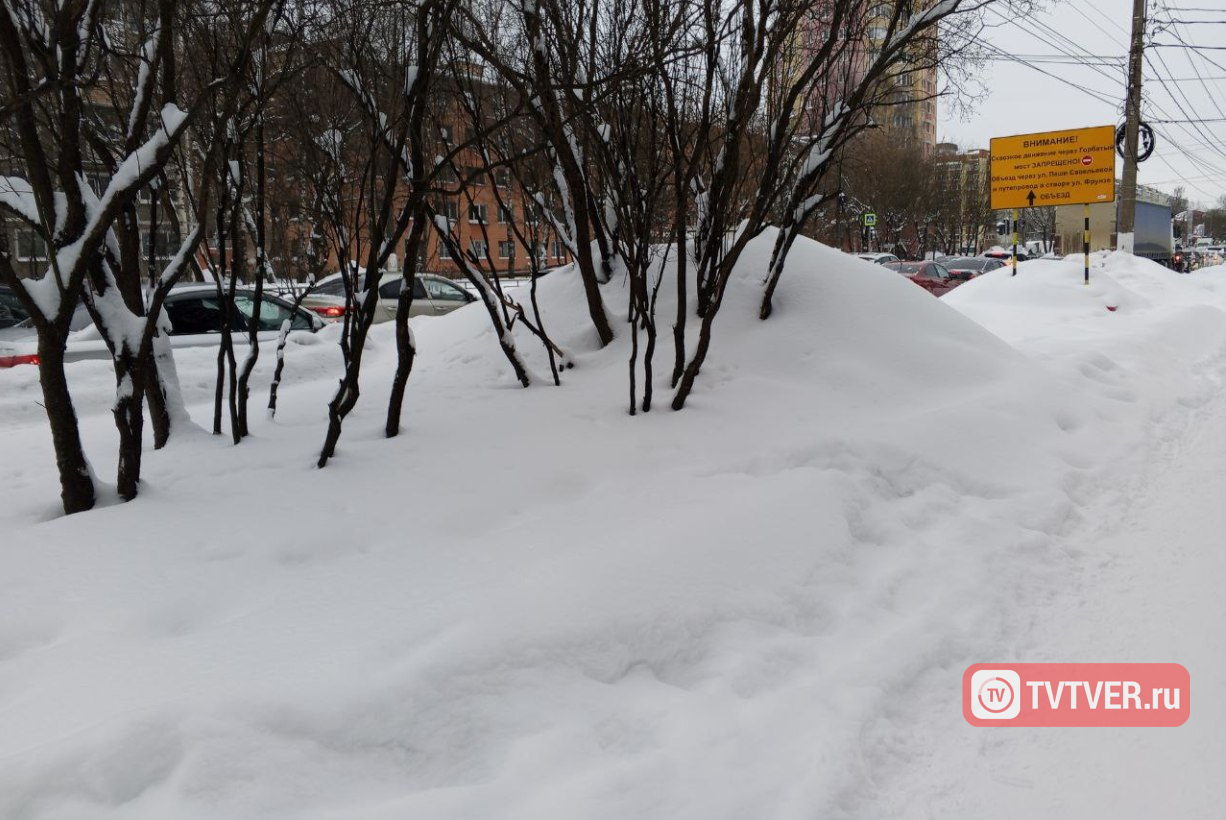 Стало известно, где в Тверской области самые глубокие сугробы