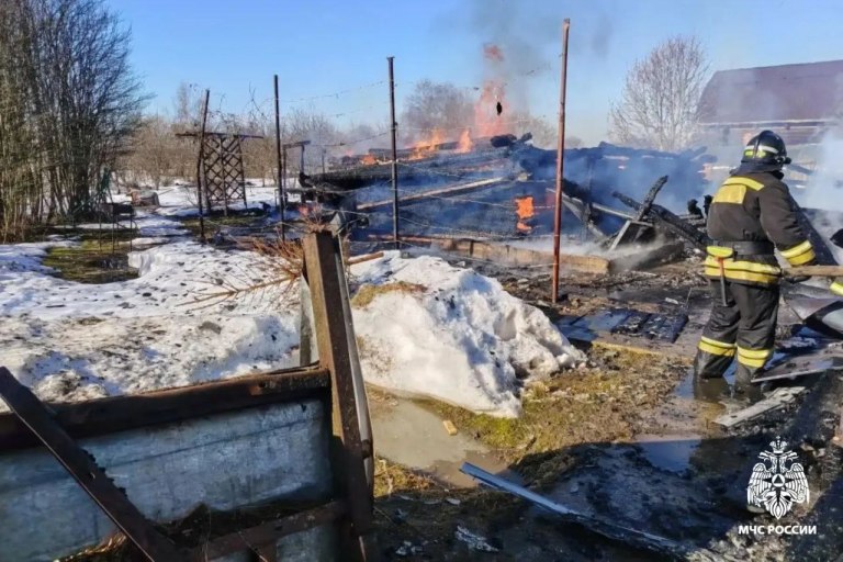 В Тверской области сгорел дотла жилой дом