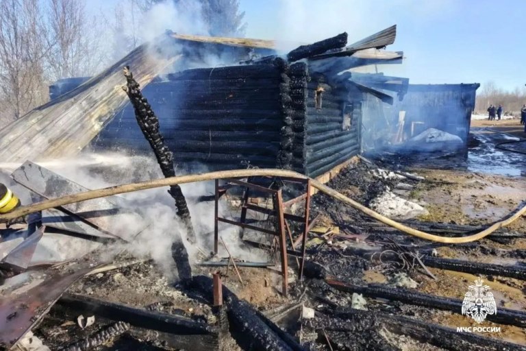 В Тверской области сгорел дотла жилой дом