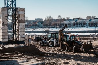 Строительство нового Речного вокзала в Твери идет без выходных