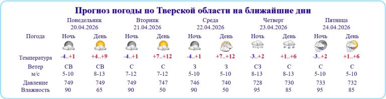 В Тверской области ожидаются заморозки до -4