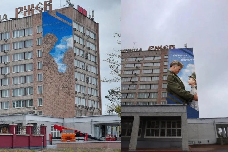 Во Ржеве украшают фасад гостиницы кадром из легендарного фильма