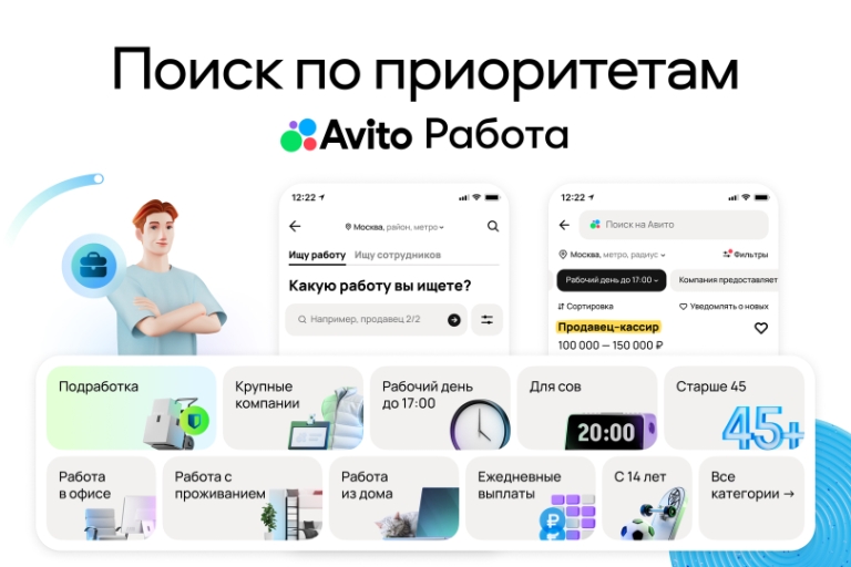 Авито Работа тестирует новый подход к поиску вакансий – на основе жизненных сценариев