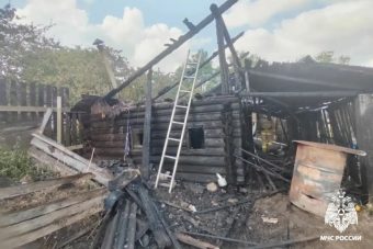 В Тверской области сгорела баня