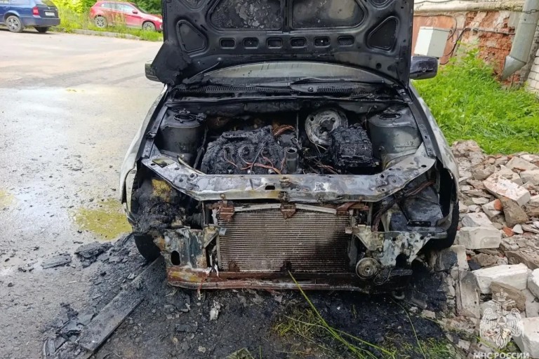 В Тверской области полыхал легковой автомобиль