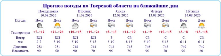 В Тверской области температура опустится до +3 градусов