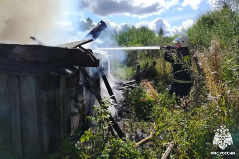 В Тверской области сгорела баня